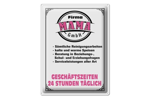 Blechschild Spruch 30x40cm Firma Mama GmbH 24 Stunden