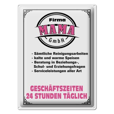 Blechschild Spruch 30x40cm Firma Mama GmbH 24 Stunden