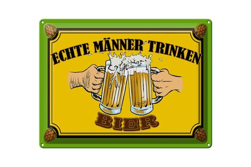 Blechschild 40x30cm echte Männer trinken Bier