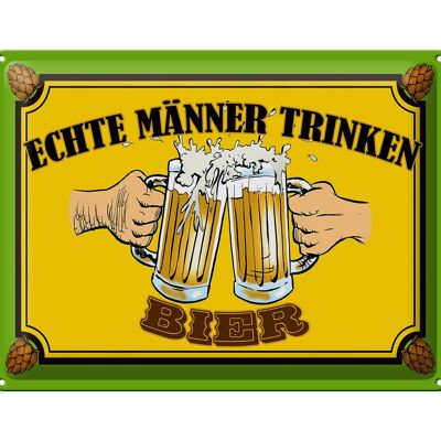 Blechschild 40x30cm echte Männer trinken Bier