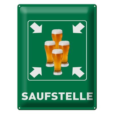 Metal sign 30x40cm drinking place beer glasses beer