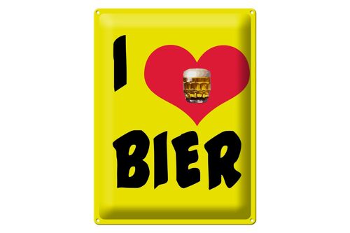Blechschild 30x40cm I love Bier
