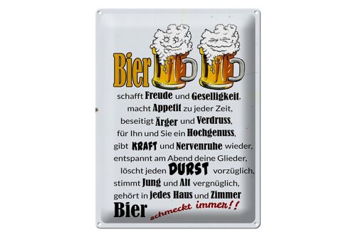 Blechschild 30x40cm Bier schmeckt immer Freude