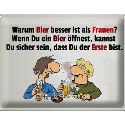 Blechschild Spruch 40x30cm Warum Bier besser ist als Frauen