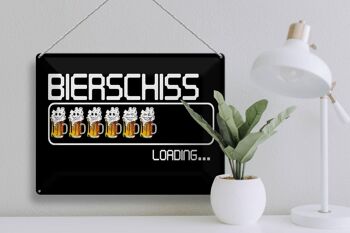 Plaque en tôle 40x30cm Bierschiss Chargement de 6 verres à bière 3