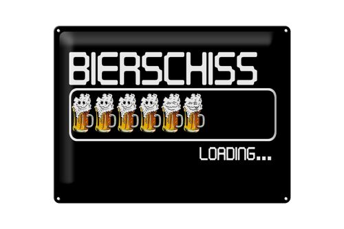 Blechschild 40x30cm Bierschiss Loading 6 Biergläser