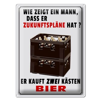 Blechschild Spruch 30x40cm wie zeigt ein Mann Zukunftspläne