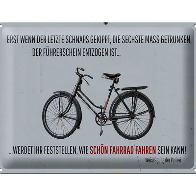 Blechschild Spruch 40x30cm wenn der letzte Schnaps gekippt