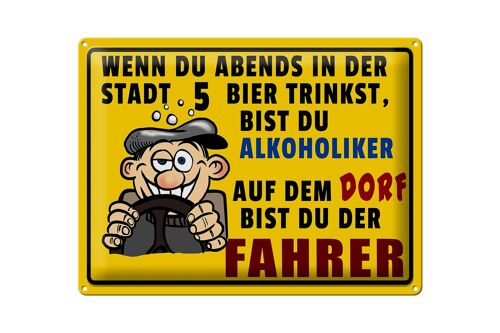 Blechschild Spruch 40x30cm wenn du abends 5 Bier trinkst