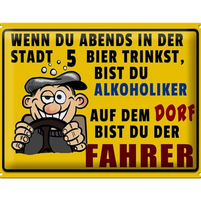 Blechschild Spruch 40x30cm wenn du abends 5 Bier trinkst