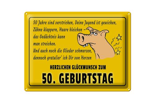 Blechschild Spruch 40x30cm Glückwunsch zum 50.Geburtstag