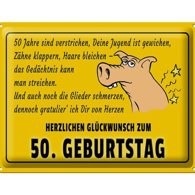 Blechschild Spruch 40x30cm Glückwunsch zum 50.Geburtstag