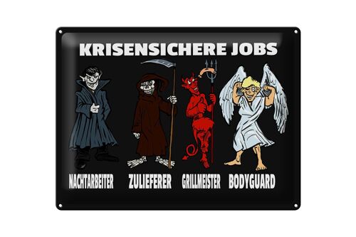 Blechschild Spruch 40x30cm krisensichere Jobs Nachtarbeiter