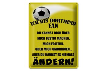 Panneau en étain disant 30x40cm Je suis un fan de football de Dortmund 1