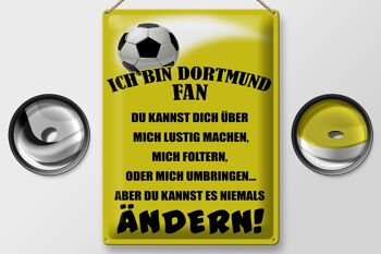 Panneau en étain disant 30x40cm Je suis un fan de football de Dortmund 2