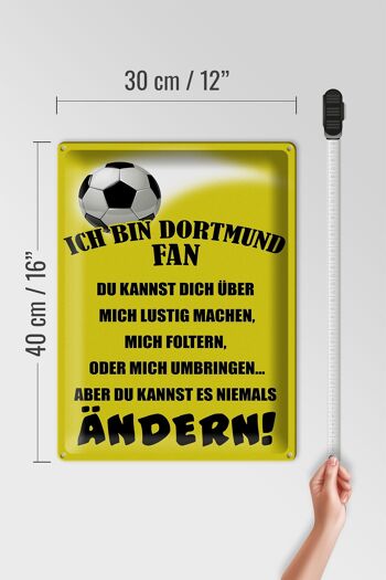 Panneau en étain disant 30x40cm Je suis un fan de football de Dortmund 4