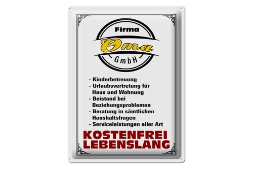 Blechschild Spruch 30x40cm Firma Oma GmbH kostenfrei