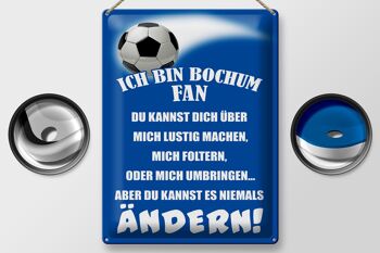 Plaque en tôle disant 30x40cm Je suis fan de football de Bochum 2