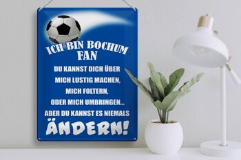 Plaque en tôle disant 30x40cm Je suis fan de football de Bochum 3