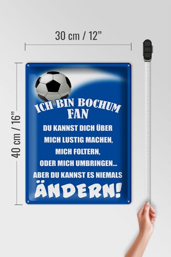 Plaque en tôle disant 30x40cm Je suis fan de football de Bochum 4