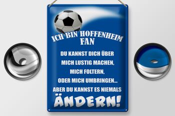 Plaque en tôle disant 30x40cm Je suis fan de football d'Hoffenheim 2