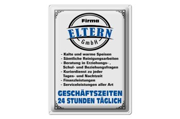 Plaque en tôle 30x40cm Company Parents GmbH 24 heures sur 24 1