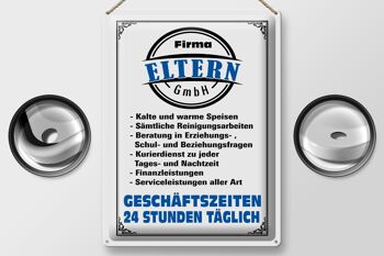 Plaque en tôle 30x40cm Company Parents GmbH 24 heures sur 24 2