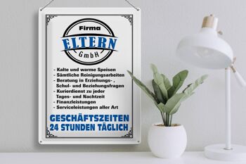 Plaque en tôle 30x40cm Company Parents GmbH 24 heures sur 24 3