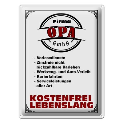 Targa in metallo con scritta 30x40 cm della Opa GmbH gratuita