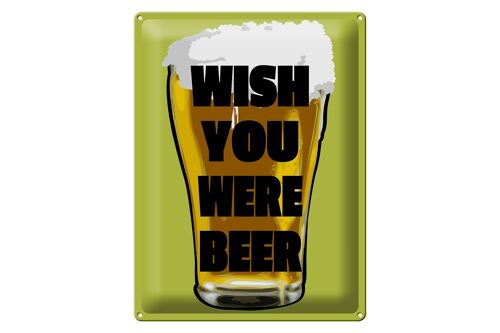 Blechschild 30x40cm Wish you were beer Bier