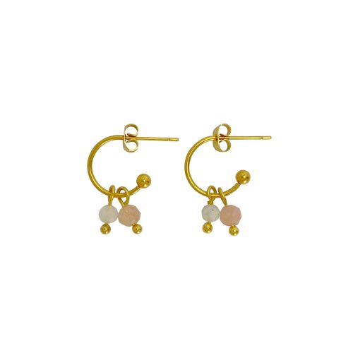 Earrings Moonstone & Sunstone Gold