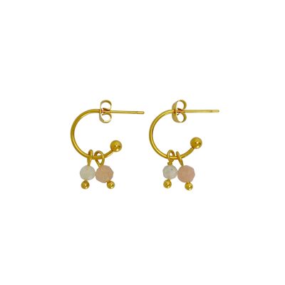 Pendientes Moonstone & Sunstone Oro