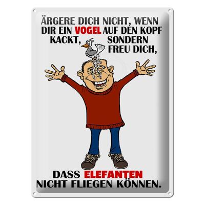 Blechschild Spruch 30x40cm ärgere dich nicht wenn ein Vogel