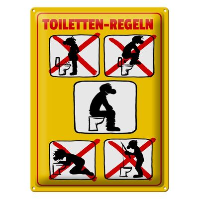 Blechschild Hinweis 30x40cm Toiletten Regeln