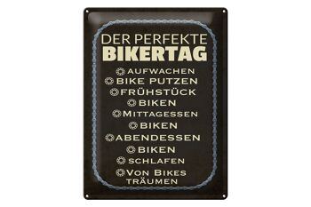 Plaque en étain disant 30x40cm le vélo parfait pour la journée des motards 1