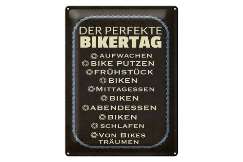 Blechschild Spruch 30x40cm der perfekte Bikertag Bike