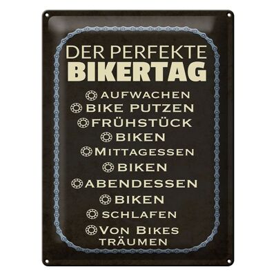 Targa in metallo 30x40 cm con scritta "La bici perfetta per il motociclista".
