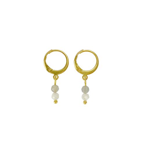 Earrings Moonstone & Labradorite Gold