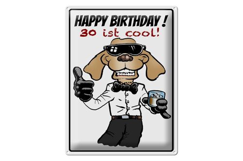 Blechschild Spruch 30x40cm Happy Birthday 30 is cool