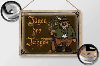 Plaque en tôle chasse 40x30cm chasseur de l'année aventure 2