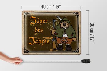 Plaque en tôle chasse 40x30cm chasseur de l'année aventure 4