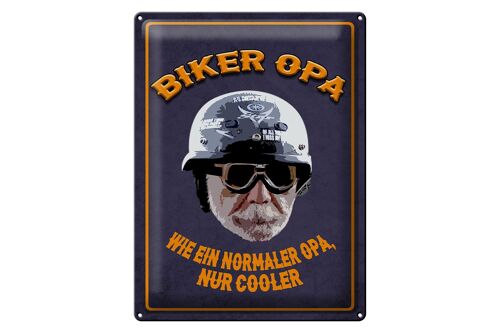 Blechschild Spruch 30x40cm Biker Opa wie ein normaler Opa