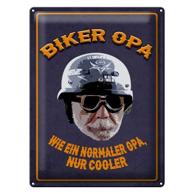 Targa in metallo con scritta 30x40 cm Biker Grandpa come un nonno normale