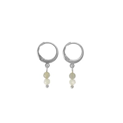 Boucles d'oreilles Pierre de Lune & Labradorite Argent