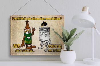 Plaque en tôle 40x30cm Laissez-moi vous présenter la bière 3