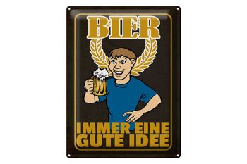 Plaque en tôle 30x40cm La bière est toujours une bonne idée chope à bière 1