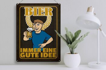 Plaque en tôle 30x40cm La bière est toujours une bonne idée chope à bière 3