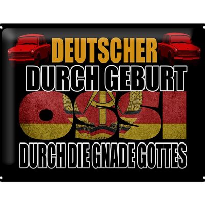 Blechschild Spruch 40x30cm Deutscher durch Geburt Ossi