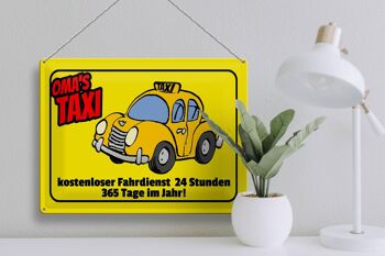 Panneau en étain indiquant 40x30cm Grand-mère Taxi 24 heures 365 jours 3