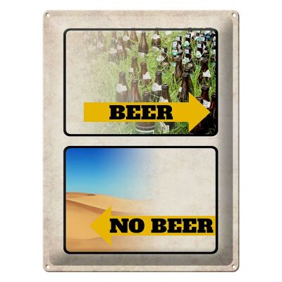 Targa in metallo 30x40 cm immagine Beer No Beer Beer